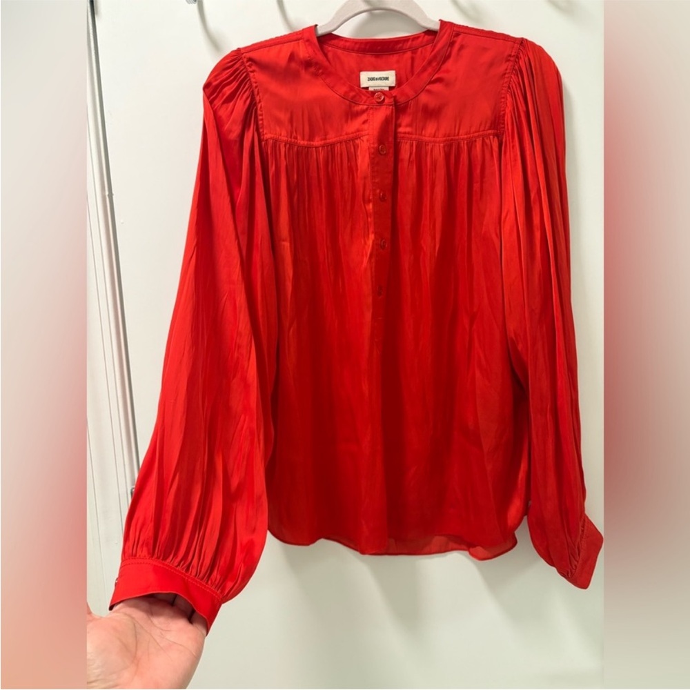 Zadig & Voltaire Vibrant Red Blouse - Picture 4 of 10